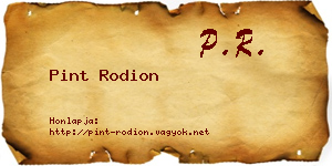 Pint Rodion névjegykártya